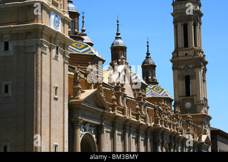 Basilica of Our Lady of the Pillar in Zaragoza, Spain Stock Photo