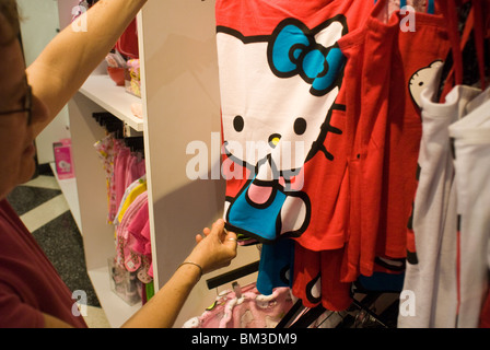 Hello Kitty brand merchandise at the Sanrio store in Times Square in New York Stock Photo