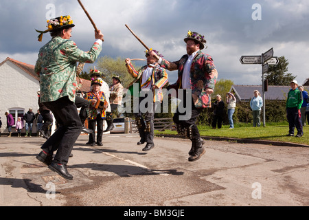UK, England, Herefordshire, Putley, Big Apple Event, Morris men dancing on village green Stock Photo