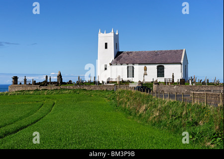 Ballintoy church on the North Antrim coast of Northern Ireland Stock Photo