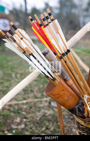 Sport arrows with fletching and nocks in quiver isolated Stock Photo ...