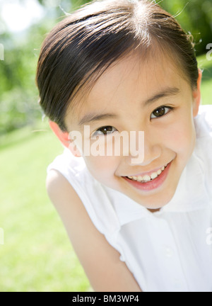 A Girl with Fleshly Green Stock Photo