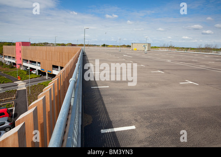 top deck of Multi Storey Car Park for Staff Stock Photo