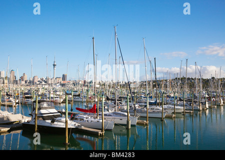 Yachts in Westhaven Marina. Auckland, North Island, New Zealand Stock Photo