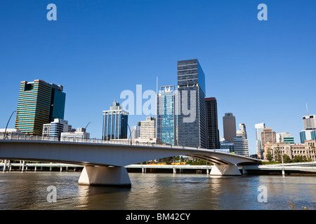 View of Victoria Bridge the city skyline from South Bank. Brisbane, Queensland, Australia Stock Photo