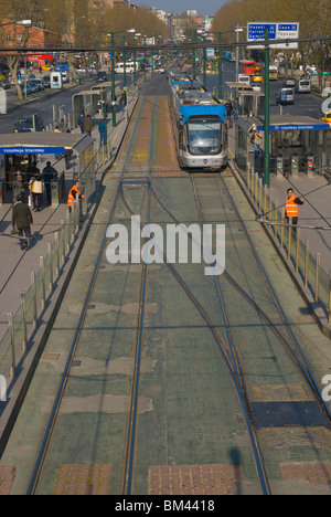 Aksaray tram stop central Istanbul Turkey Europe Stock Photo