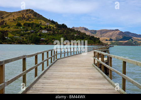Jetty at Governor's Bay. Christchurch, Canterbury, South Island, New Zealand Stock Photo
