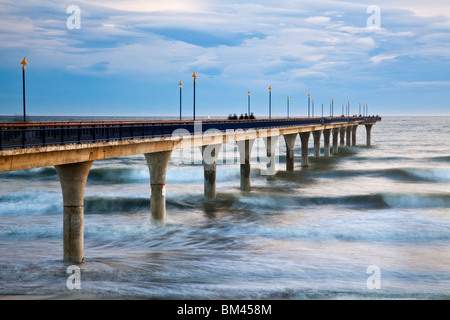 Christchurch pier at New Brighton beach. Christchurch, Canterbury, South Island, New Zealand Stock Photo