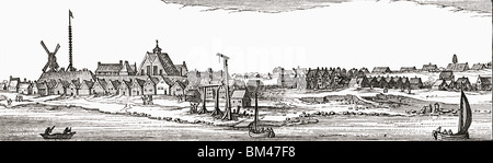 New Amsterdam, 17th-century Dutch colonial settlement that became New York City. Stock Photo