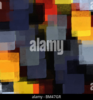 Rectangular shapes and colors digital illustration. Abstract paint background. Stock Photo