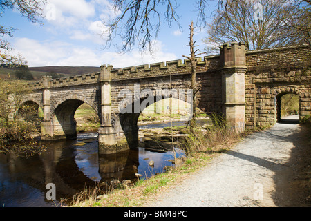 An Aqueduct over the river Wharfe near 'Bolton Abbey', North Yorkshire, England. Stock Photo