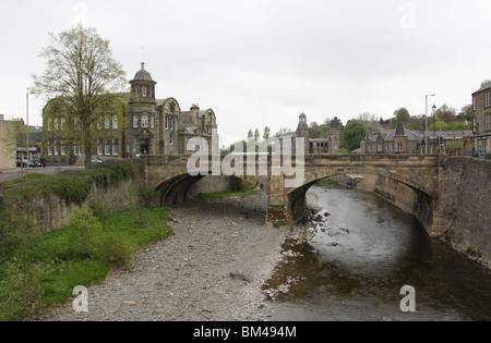 bridge over River Teviot Hawick Scotland  May 2010 Stock Photo