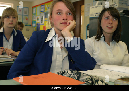 Maths class in secondary co-education school Stock Photo - Alamy