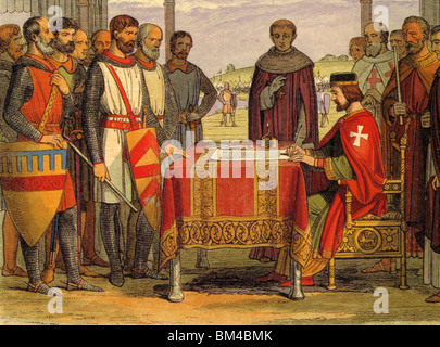 King John signing the Magna Carta Stock Photo - Alamy