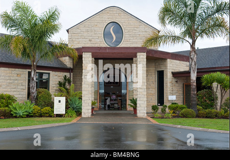 Soljans Estate Winery, SH16, in the Kumeu wine region in West Auckland, New Zealand Stock Photo