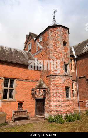 UK, Herefordshire, Much Marcle, The Hellens, historic country manor house, Tudor brick tower on medieval house Stock Photo