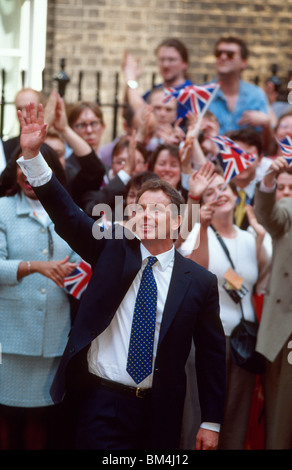Tony Blair on winning the 1997 General Election. Stock Photo