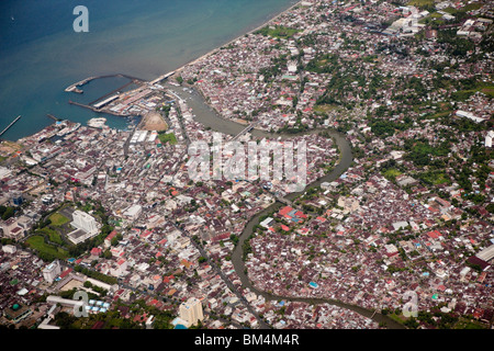 Aerial View of Manado, North Sulawesi, Indonesia Stock Photo
