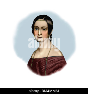 Clara Schumann 1819 1896 German Pianist Composer Modern Vignette from a Gravure Stock Photo