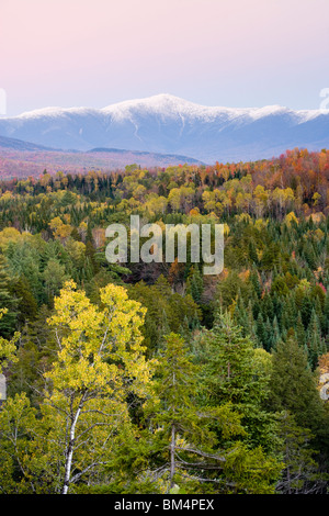 Dusk and Mount Washington in new Hampshire's White Mountains.  Bethlehem, New Hampshire. Stock Photo