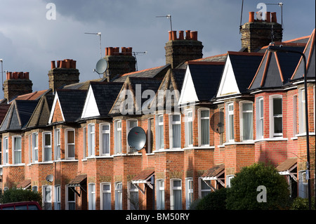 houses terraced row london rows england victorian overcast sky under stormy alamy