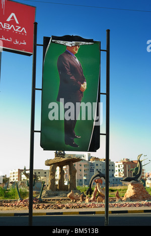 Poster of Egyptian President Muhammad Hosni Mubarak in Hurghada, Egypt Stock Photo