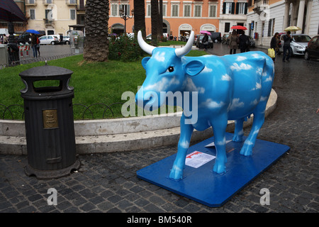 Cow parade, Rome Italy Stock Photo