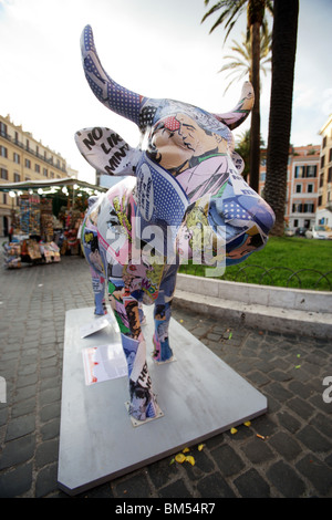 Cow parade, Rome Italy Stock Photo