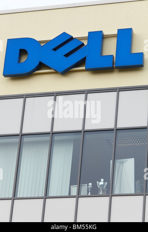 cup in the window of the Dell Call-Center for Germany in Halle (Saale) Stock Photo