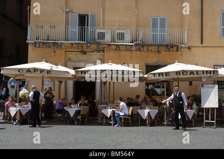 Bar Cafe restaurant Tre Scalini,  Navona square Piazza Navona Rome Italy Stock Photo