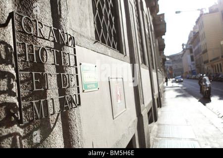 Grand Hotel et de Milan, Via Alessandro Manzoni, Milan, Italy Stock Photo