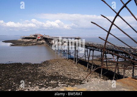 The run down and unsafe Birnbeck Pier at Weston-super-Mare, Somerset UK Stock Photo