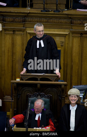 The Right Rev John Christie the new Moderator of the General Assembly addresses the General Assembly of the Church of Scotland Stock Photo