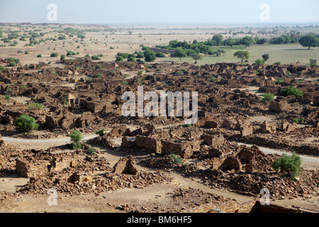 Kuldhara village ruins, an abondoned community near Jaisalmer, Rajasthan, India. Stock Photo