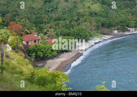 Bay at Jemeluk Bali Indonesia Stock Photo