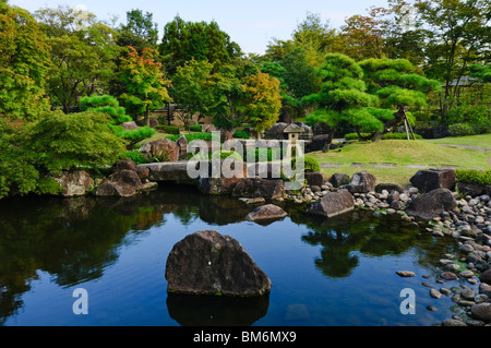 Koko-en Garden, Tsukiyama-chisen-no-niwa, Himeji, Hyogo Prefecture, Kansai region, Honshu Island, Japan Stock Photo