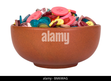Close-up of a bowl full of buttons