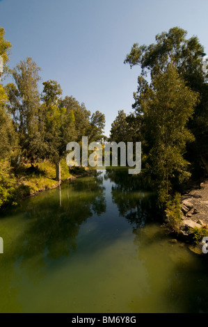 The Jordan river flowing at the northern Jordan valley  Israel Stock Photo