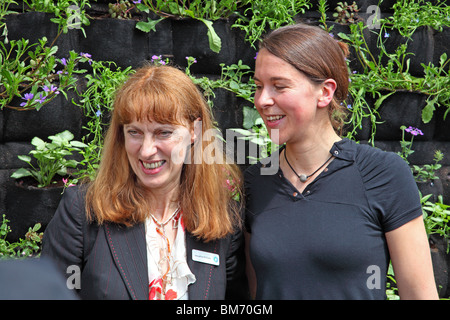 COPENHAGEN MAY 22, 2010, Jacqueline McGlade & the architect at inauguration ceremony of Europe in Bloom, Europ. Environm. Agency Stock Photo