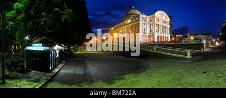 The Amazon Theatre ( Teatro Amazonas ), an opera house located in the heart of Manaus, inside the Amazon Rainforest in Brazil. Stock Photo