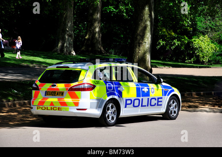 Police car on patrol, Hyde Park, City of Westminster, London, England, United Kingdom Stock Photo
