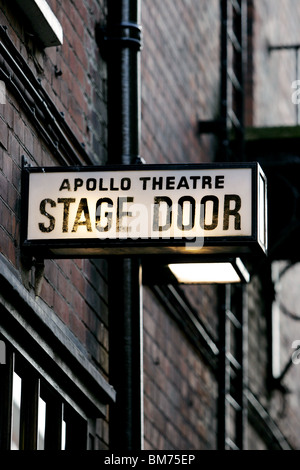 Stage door sign at the Apollo Theatre, London Stock Photo