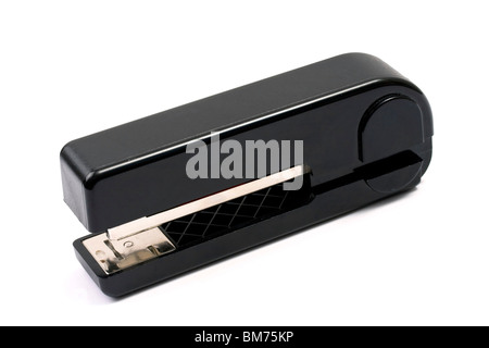 Black stapler isolated on white background Stock Photo
