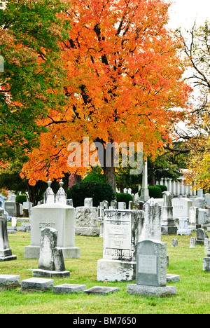 Fall Colors, National Cemetery, Winchester, Frederick County, Virginia Stock Photo