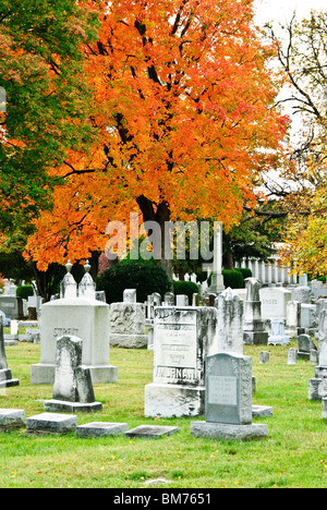 Fall Colors, National Cemetery, Winchester, Frederick County, Virginia Stock Photo