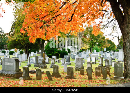 Fall Colors, National Cemetery, Winchester, Frederick County, Virginia Stock Photo