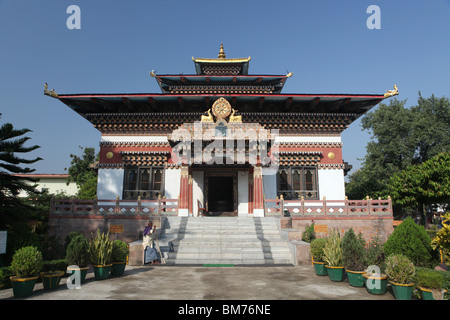 The Royal Bhutanese Monastery in Bodhgaya or Bodh Gaya, Bihar , India. Stock Photo