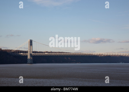 The George Washington Bridge spanning the Hudson River Stock Photo