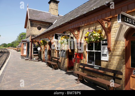The platform of Upper Arley Village railway station part of the Severn Valley Steam Railway Worcestershire UK Stock Photo