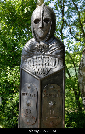 Mercian Way Route 45 marker by Owen Thorpe Severn Valley Country Park Alveley Shropshire Stock Photo